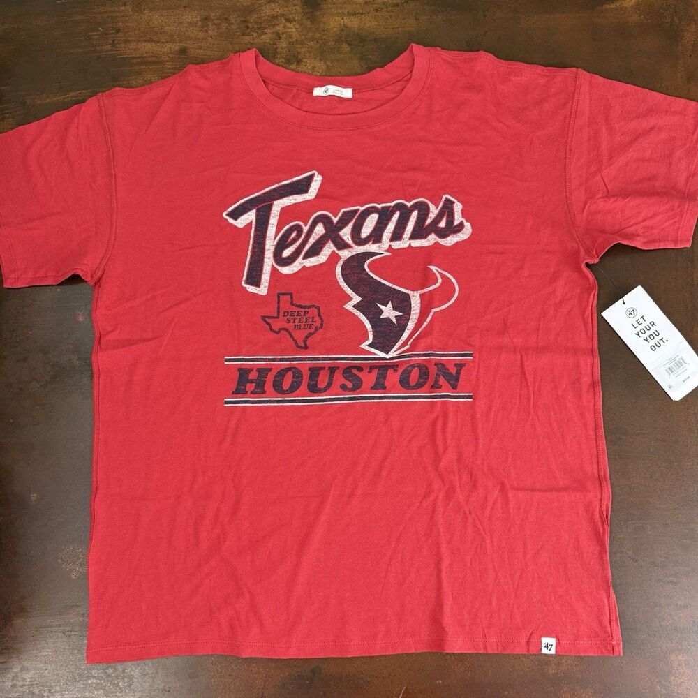 Houston Texans ‘47 Brand Racer red relaxed oversized Nfl sportswear size Large